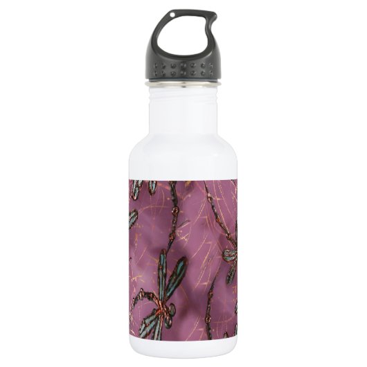 Dragonfly Flit Dusky-Rose Edelstahlflasche (Vorderseite)