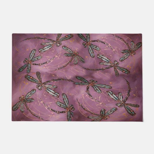 Dragonfly Flit Dusky-Rose Fußmatte (Vorderseite)