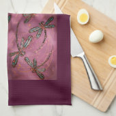 Dragonfly Flit Dusky Rose Handtuch (Viertel Falte)