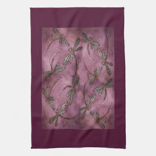 Dragonfly Flit Dusky Rose Handtuch (Vertikal)