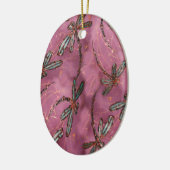 Dragonfly Flit Dusky-Rose Keramik Ornament (Links)
