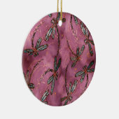 Dragonfly Flit Dusky-Rose Keramik Ornament (Rechts)