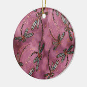 Dragonfly Flit Dusky-Rose Keramik Ornament (Links)