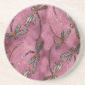 Dragonfly Flit Dusky-Rose Sandstein Untersetzer (Vorne)