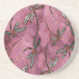 Dragonfly Flit Dusky-Rose Sandstein Untersetzer