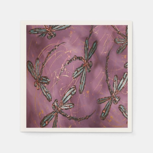 Dragonfly Flit Dusky-Rose Serviette (Vorderseite)