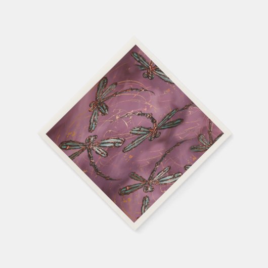 Dragonfly Flit Dusky-Rose Serviette (Ecke)