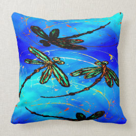 Dragonfly Flit Electric Blue Kissen