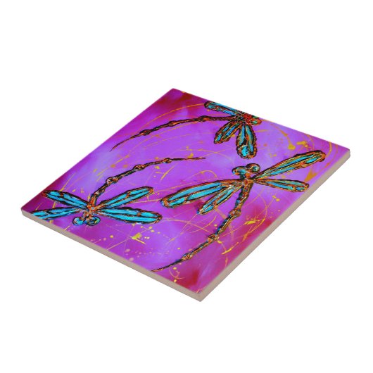 Dragonfly Flit Electric Pink Fliese (Seite)