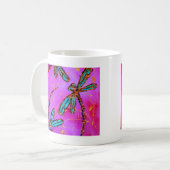 Dragonfly Flit Electric Pink Kaffeetasse (Vorderseite Links)