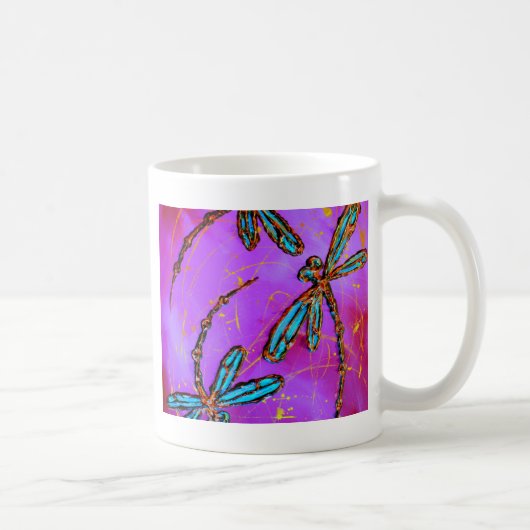 Dragonfly Flit Electric Pink Kaffeetasse (Rechts)