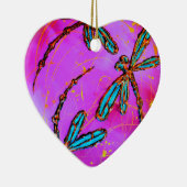 Dragonfly Flit Electric Pink Keramik Ornament (Rechts)