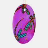 Dragonfly Flit Electric Pink Keramikornament (Rechts)