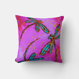 Dragonfly Flit Electric Pink Kissen