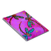 Dragonfly Flit Electric Pink Notizblock (Rechte Seite)