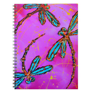 Dragonfly Flit Electric Pink Notizblock
