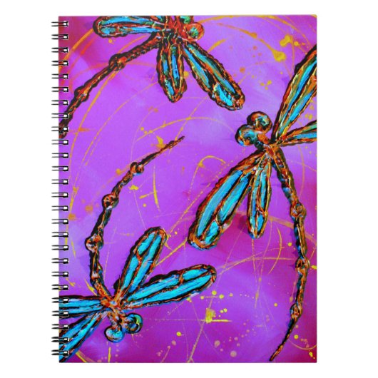 Dragonfly Flit Electric Pink Notizblock (Vorderseite)