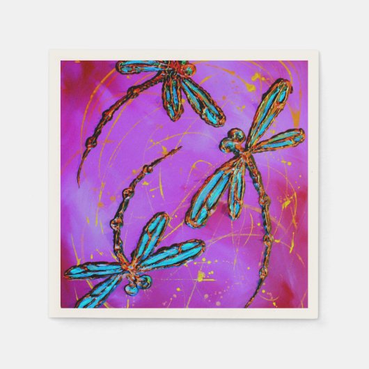 Dragonfly Flit Electric Pink Serviette (Vorderseite)