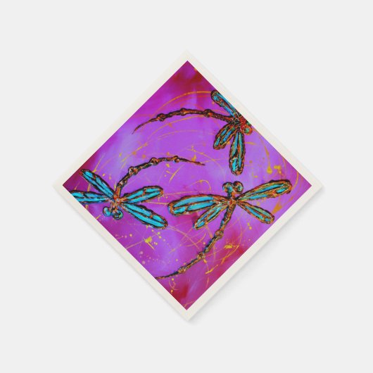 Dragonfly Flit Electric Pink Serviette (Ecke)