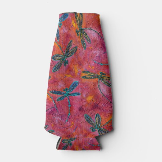 Dragonfly Flit Fuchsia Pink Flaschenkühler (Vorderseite)