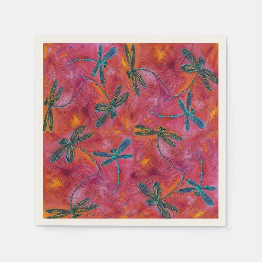 Dragonfly Flit Hot Fuchsia Pink Serviette (Vorderseite)