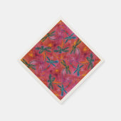 Dragonfly Flit Hot Fuchsia Pink Serviette (Ecke)