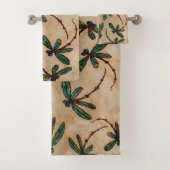 Dragonfly Flit Rustikale Creme Badhandtuch Set (Insitu)
