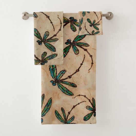 Dragonfly Flit Rustikale Creme Badhandtuch Set (Insitu)