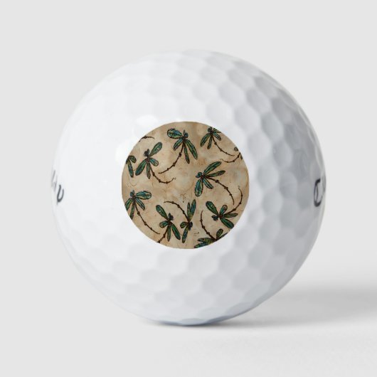 Dragonfly Flit Rustikale Creme Golfball (Vorderseite)