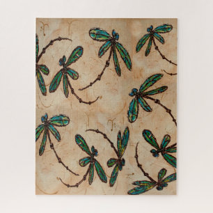 Dragonfly Flit Rustikale Creme Puzzle