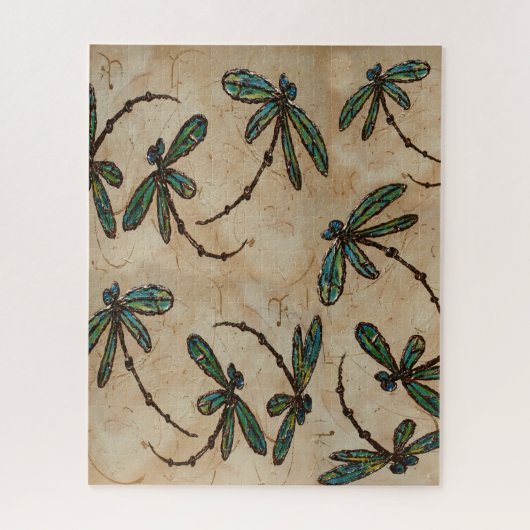 Dragonfly Flit Rustikale Creme Puzzle (Vertikal)