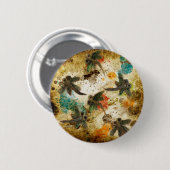Dragonfly Flit Rustikaler Splash Button (Vorne & Hinten)