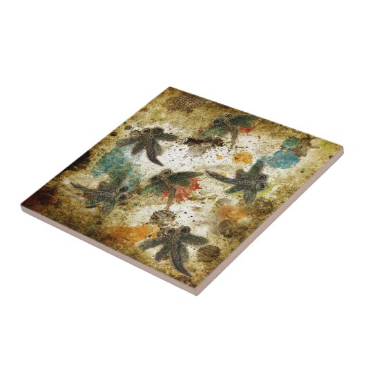 Dragonfly Flit Rustikaler Splash Fliese (Seite)