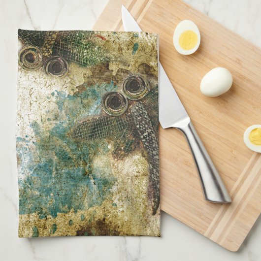 Dragonfly Flit Rustikaler Splash Geschirrtuch (Viertel Falte)