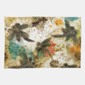Dragonfly Flit Rustikaler Splash Geschirrtuch (Horizontal)