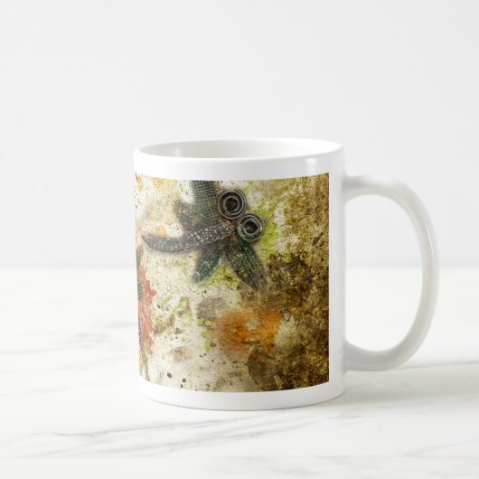 Dragonfly Flit Rustikaler Splash Kaffeetasse (Rechts)