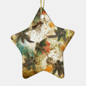 Dragonfly Flit Rustikaler Splash Keramik Ornament (Links)