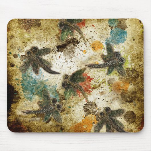 Dragonfly Flit Rustikaler Splash Mousepad (Vorne)