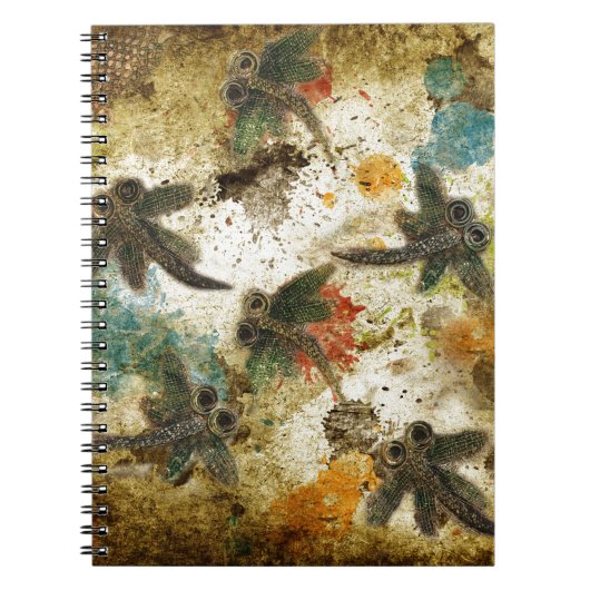Dragonfly Flit Rustikaler Splash Notizblock (Vorderseite)
