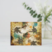 Dragonfly Flit Rustikaler Splash Postkarte (Stehend Vorderseite)