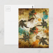 Dragonfly Flit Rustikaler Splash Postkarte (Vorne/Hinten)
