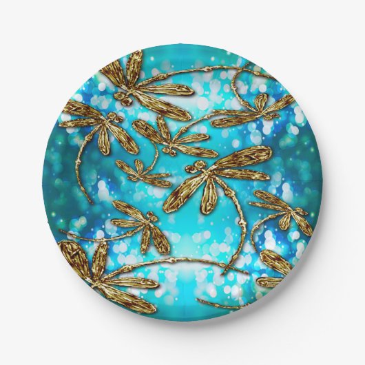 Dragonfly Flit Vubbles Pappteller (Vorderseite)