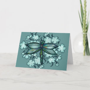 Dragonfly Flora Blume Art Drachenfliegen Karte