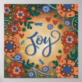 Dragonfly Floral Joy Inspirierend Gelbe Inspirivit Poster (Vorne)