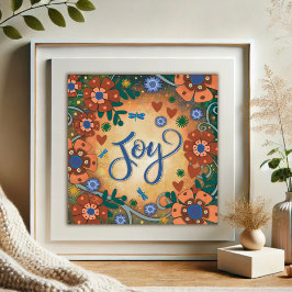 Dragonfly Floral Joy Inspirierend Gelbe Inspirivit Poster