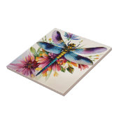 Dragonfly Floral Multicolor Art Fliese (Seite)