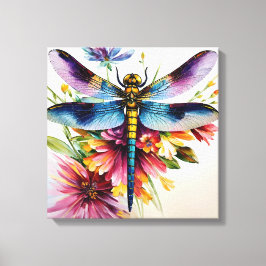 Dragonfly Floral Multicolor Art Leinwanddruck