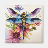 Dragonfly Floral Multicolor Art Magnet (Vorne)