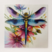 Dragonfly Floral Multicolor Art Puzzle (Vertikal)