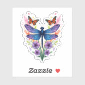 Dragonfly For Women Chakra Color Flower Dragonflie Aufkleber (Blatt)